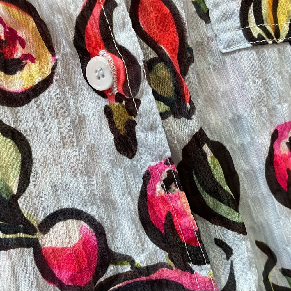 Zara - Fruit Print Oversized Button Down - Size S… - image 6